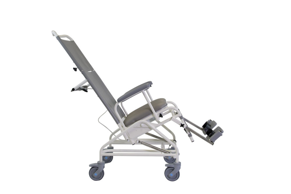 Freeway T80 tilt-in-space shower chair with detachable headrest